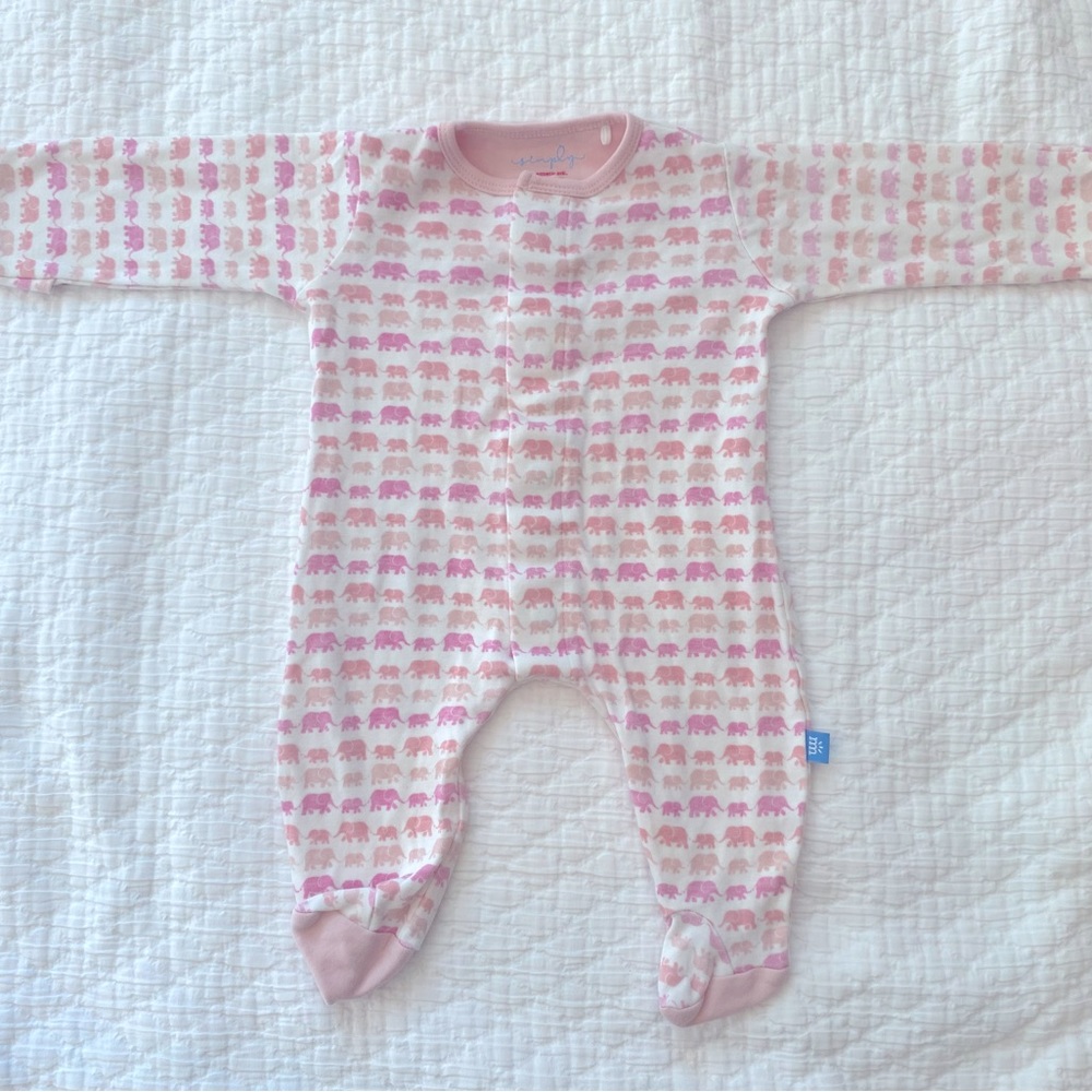 Simply Magnetic Me Pink Elephant 0-3M Footie
